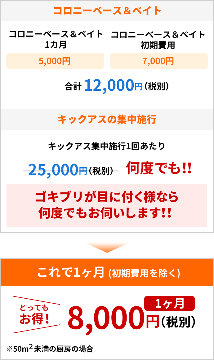 とってもお得！ 1ヶ月8,000円（初期費用を除く）